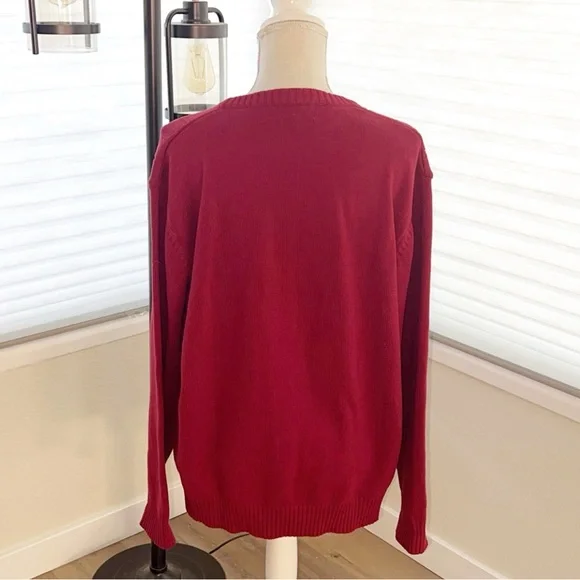 OSCAR DE LA RENTA Burgundy Knitwear Sweater